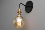 Industrial Sconce - Bare bulb Light - Model No. 8064 | Sconces by Peared Creation. Item made of brass