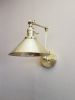 Swing Arm Adjustable Wall Light - Brushed Brass Gold | Sconces by Retro Steam Works. Item made of metal compatible with industrial style