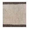 Vintage Organic Wool White and Brown Turkish Shaggy Tulu Rug | Area Rug in Rugs by Vintage Pillows Store