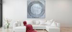Silver leaf art glittter painting silver abstract art silver | Oil And Acrylic Painting in Paintings by Berez Art. Item made of canvas works with minimalism & mid century modern style
