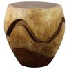 Haussmann® Wood Barrel Puzzle Drum Table 18 DIA x 18 inch | Coffee Table in Tables by Haussmann®