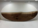 Walnut Epoxy Oval Charcuterie Board | Serveware by Good Wood Brothers. Item made of walnut with synthetic
