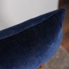Deep Navy Blue Velvet Lumbar Pillow 14x20 | Pillows by Vantage Design