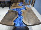 Custom Order Living Edge Ocean Sea Epoxy Resin Table | Dining Table in Tables by LuxuryEpoxyFurniture. Item made of wood & synthetic