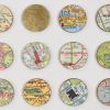 One Hundred and Fifty London Map Dots with Gold Leaf | Collage in Paintings by Amelia Coward