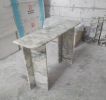 Calacatta Marble Console Table: Green & Monet Stone (12x42x30) | Buffet Table in Tables by AEGEAN MARBLE ARTISAN ATELIER