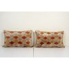 Set of Two Green Silk Ikat Velvet Pillow Cover, Pair Checker | Sham in Linens & Bedding by Vintage Pillows Store. Item made of cotton
