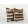 Vintage Turkish Striped Hemp Kilim Pillow Cover | Sham in Linens & Bedding by Vintage Pillows Store. Item composed of cotton