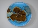 Transparent Blue Epoxy Wall Clock | TigerWoods Atelier | Decorative Objects by TigerWoodAtelier. Item composed of wood in minimalism or contemporary style