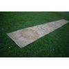 Neoclassical Style Vintage Turkish Oushak Runner, Extra-Long | Runner Rug in Rugs by Vintage Pillows Store. Item made of cotton with fiber