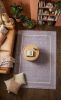 Hand-Tufted Wool Area Rug, Lavender Dotted Border, Cozy Earthy Living Room Carpet | Rugs by Krafcreation. Item composed of cotton compatible with minimalism and contemporary style