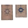 Set of Two Distressed Small Turkish Rug - Pair Kitchen Rug | Runner Rug in Rugs by Vintage Pillows Store. Item made of cotton