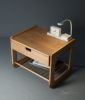 Low 70's Solid Timber Nightstand Bed side table | Bedside Table in Tables by Manuel Barrera Habitables. Item made of oak wood
