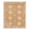 Vintage Suzani Bedspread with Pastel Colors, Tan Old Embroid | Tablecloth in Linens & Bedding by Vintage Pillows Store
