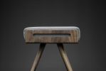 Stool Solid Walnut Board and Walnut Legs | Chairs by Manuel Barrera Habitables. Item composed of oak wood and fabric