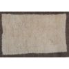 Vintage Organic Wool White and Brown Turkish Shaggy Tulu Rug | Area Rug in Rugs by Vintage Pillows Store