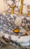 Carved Calacatta Viola Marble Sink with Fluted Basin, Luxury Vanity Sink | Water Fixtures by AYMARBLEDESIGN LLC