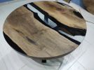 Custom 36" Diameter, Round Walnut Wood | Dining Table in Tables by LuxuryEpoxyFurniture. Item composed of wood & synthetic