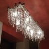 Matrix Crystal Linear Suspension Chandelier | Chandeliers by Michael McHale Designs. Item made of metal with glass