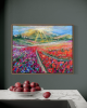 Flower Rows | Oil And Acrylic Painting in Paintings by Checa Art. Item made of canvas & synthetic