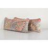 Pair Vintage Turkish Rug Pillow, Handmade Wool Pillow | Cushion in Pillows by Vintage Pillows Store. Item composed of cotton