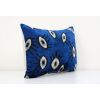 Ikat Eye Blue Pillow Pillow Cover | Sham in Linens & Bedding by Vintage Pillows Store. Item made of cotton with fiber