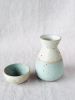 Sake bottle and cup set - Seafoam Modern Handmade Ceramics | Dinnerware by Tomoko Ceramics