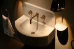 Handcrafted Carrara Marble Fluted Sink: Timeless Elegance and Radiance for Your Bathroom | Water Fixtures by AYMARBLEDESIGN LLC