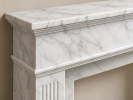 Custom Carrara White Marble Fireplace Mantel | Fluted Luxury Surround | Work by Vero Marble