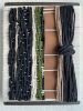 Woven Tile- Black, Suede and Green | Wall Sculpture in Wall Hangings by Mpwovenn Fiber Art by Mindy Pantuso