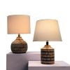 Naybu Straight Table Lamp | Lamps by Home Blitz. Item made of wood & cotton compatible with boho style