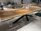 Suar Epoxy Table - Wooden Dining Table With Clear Epoxy | Tables by Tinella Collection. Item made of wood & synthetic compatible with contemporary and art deco style