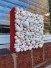 Sphere Wall Sculpture, Bubbles wall sculpture, white and red | Wall Hangings by Natasha Kanevski. Item made of canvas works with minimalism & contemporary style