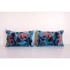 Pair Fish Silk Ikat Velvet Pillow, Set of Two Animal Ikat Lu | Cushion in Pillows by Vintage Pillows Store