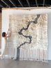 Oversized Neutral Woven Wall Art "Diascund Creek" | Tapestry in Wall Hangings by Rebecca Whitaker Art. Item composed of cotton and fiber in boho or contemporary style