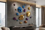 3D Drops Wall Decor Composition Colorful | Decorative Objects by PlusObject
