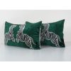Pair Zebra Ikat Velvet Pillow Cushion, Set Animal Silk Lumba | Pillows by Vintage Pillows Store