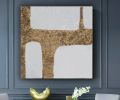Gold wall art minimalist gold leaf wall art abstract golden | Oil And Acrylic Painting in Paintings by Berez Art. Item made of birch wood & canvas compatible with minimalism and contemporary style