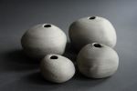 Smooth pebble stone bud vase, minimalist monochrome | Vases & Vessels by Laima Ceramics. Item made of stone compatible with minimalism style