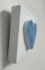 Blue Heart 4" x 4" | Mixed Media in Paintings by Emeline Tate. Item composed of canvas & synthetic