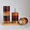 Pepper mill and salt mill set – oak/amaranth/walnut – 6'' | Vessels & Containers by Slice of wood / Tranche de bois