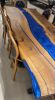 Custom Order Walnut Blue Epoxy Table, Live Edge Dining Table | Tables by LuxuryEpoxyFurniture. Item made of wood with synthetic