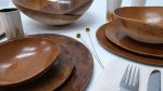 Brown Ceramic Dinnerware Set, Wabi Sabi Plates Set | Dinnerware by YomYomceramic. Item composed of ceramic