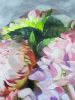 Peony Hydrangea oil painting canvas original art, Pink | Oil And Acrylic Painting in Paintings by Natart. Item made of canvas with synthetic works with contemporary style