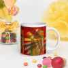 Coffee Mug - Solar Burst - Colourful Geometric Abstract | Work by Eman's Gallery