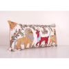 Animal Motif Suzani Bedding Pillow, Vintage Embroidered Text | Cushion in Pillows by Vintage Pillows Store