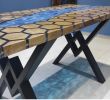 Hexagon Honeycomb | Custom Ocean Table | Live Edge Epoxy | Dining Table in Tables by LuxuryEpoxyFurniture. Item made of wood with synthetic