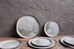 STC DINNER set - organic natural shape stoneware plate | Dinnerware by Laima Ceramics. Item composed of stoneware compatible with minimalism style