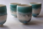Reef Turquoise porcelain ceremonial cup / tumbler, minimal | Drinkware by Laima Ceramics. Item composed of ceramic compatible with minimalism and contemporary style