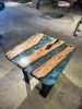 Epoxy Resin Table - Epoxy Coffee Table - Epoxy Side Table | Tables by Tinella Collection. Item made of oak wood with metal works with contemporary & art deco style